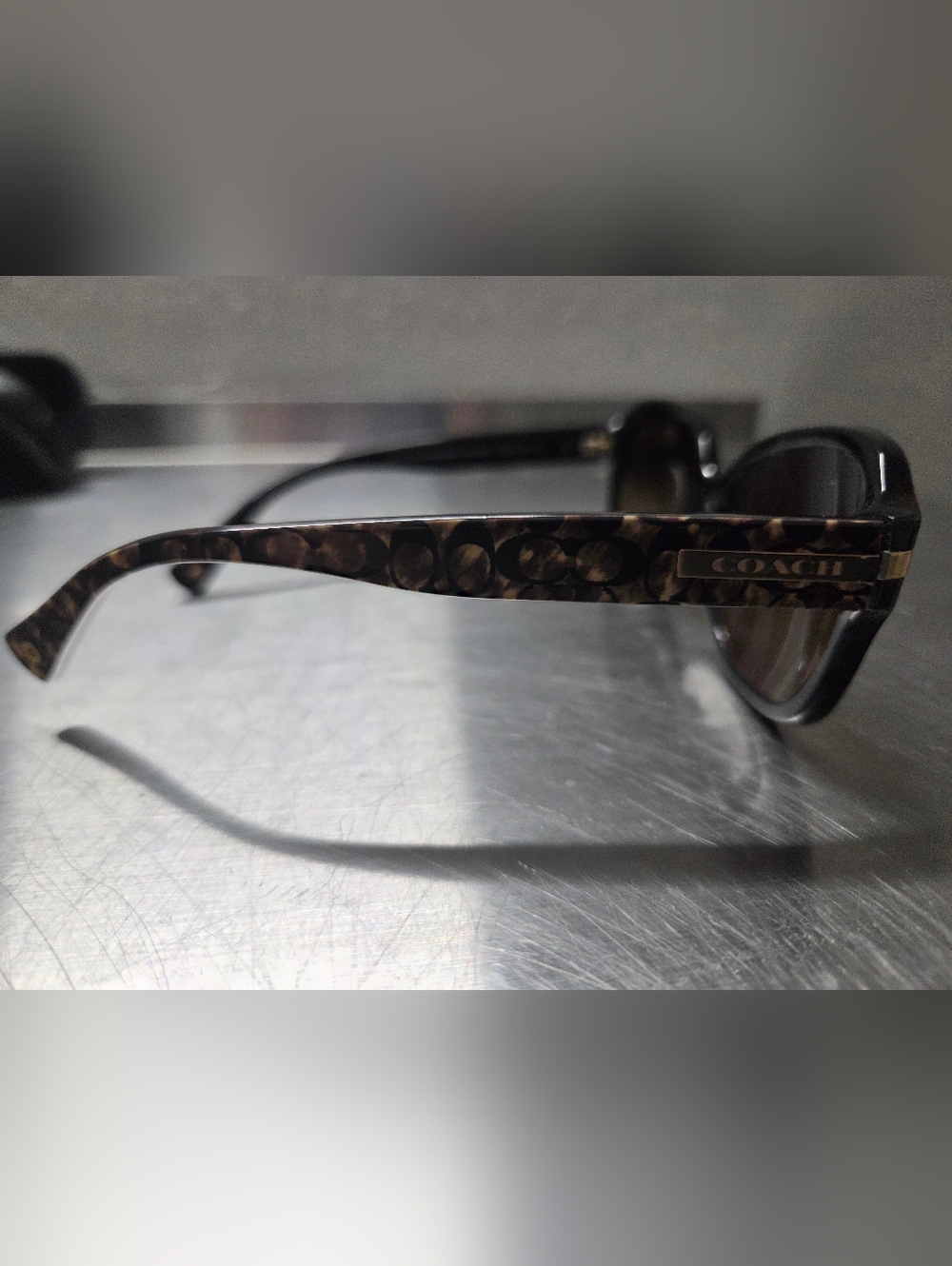 Coach HC8105 Signature Pattern Sunglasses - L082 Amber - Picture 5 of 7